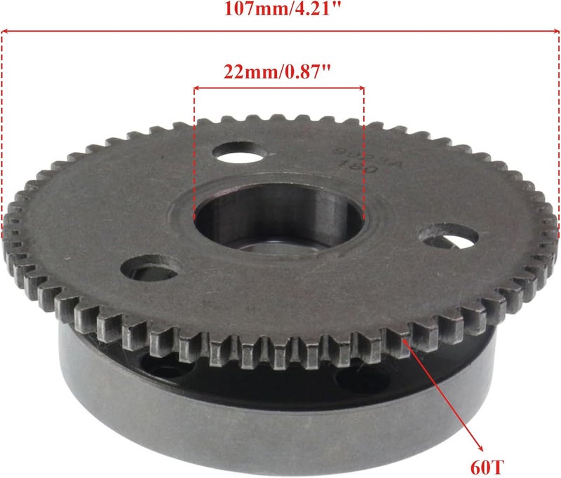 New Olym 60T Over Running Starter Drive Clutch for 125cc 150cc GY6 Chinese Scooter Moped ATV Go Kart 4-Stroke Engine 20 Sprags - Image 2